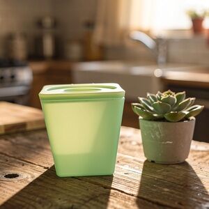 Jeannette Glass Green Food Storage Container